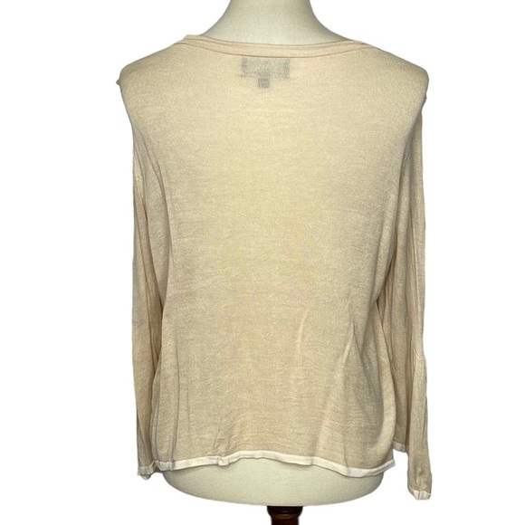 Fenn Wright Mason Cardigan Sweater Womens 16 Cream Beige 100% Silk Top Closure - Picture 3 of 10